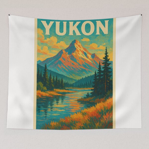 Item preview, Yukon River Golden Peaks and Evergreen Forest Canada designed and sold by Places On Earth.
