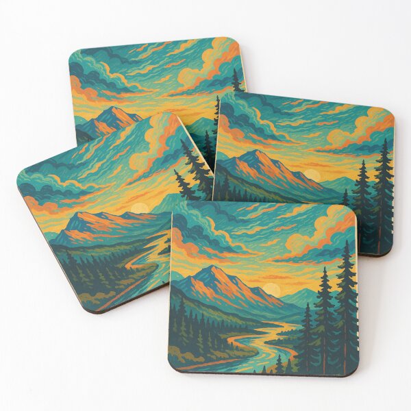Item preview, Yukon Sunset River Valley and Alpine Ranges Canada designed and sold by Places On Earth.