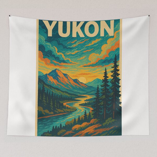 Item preview, Yukon Sunset River Valley and Alpine Ranges Canada designed and sold by Places On Earth.