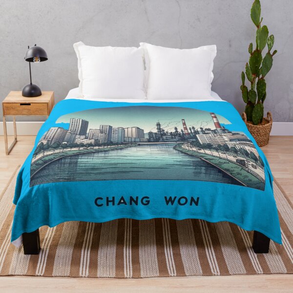 Item preview, Changwon Industrial Complex – Minimalist Retro Watercolor Cityscape Sticker, designed and sold by PaintMeWorld.