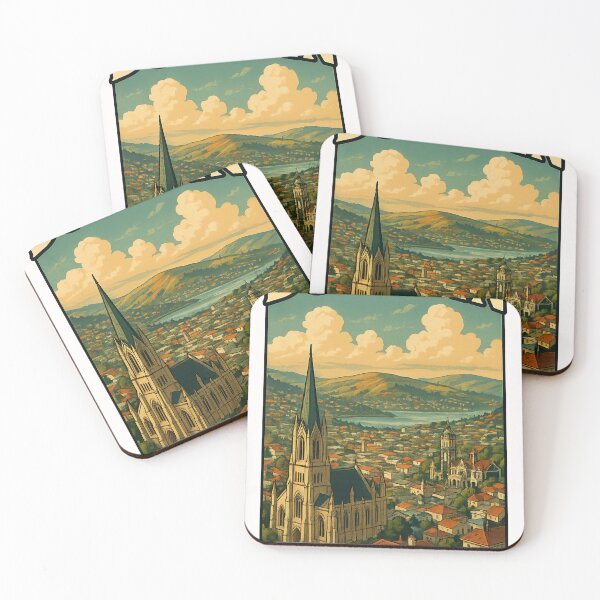 Item preview, Dunedin New Zealand Cathedral and Harbor Hills designed and sold by Places On Earth.