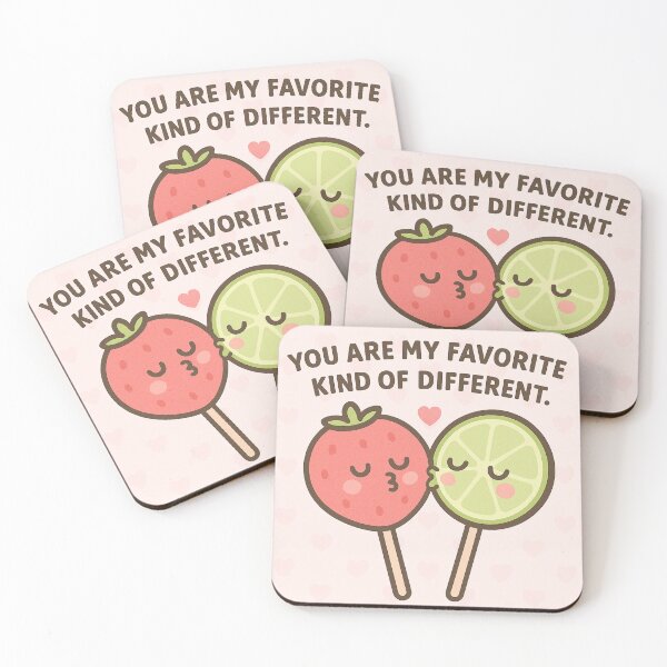 Item preview, Kawaii Cute strawberry and lime lollypops in love designed and sold by Like a Kid Designs.