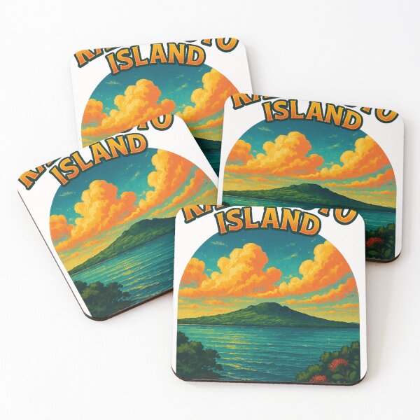 Item preview, Rangitoto Island with Hauraki Gulf and Pohutukawa New Zealand designed and sold by Places On Earth.