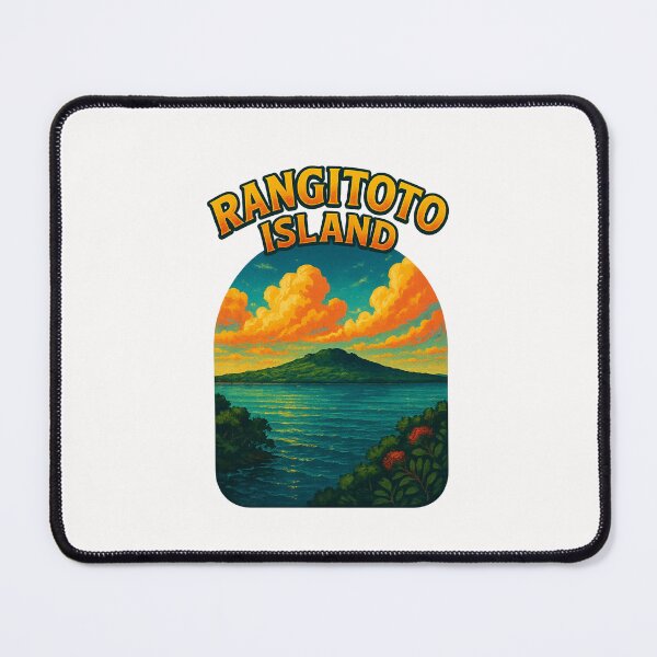 Item preview, Rangitoto Island with Hauraki Gulf and Pohutukawa New Zealand designed and sold by Places On Earth.