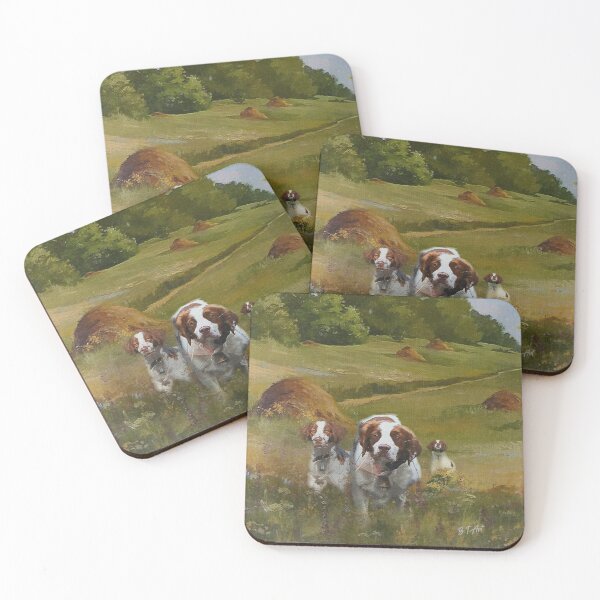 Item preview, Hunting with Brittany dogs, Art , Brittany Spaniels  designed and sold by TammyHunterArt.