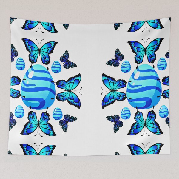 Item preview, King's Easter Hunt | Easter Hunt | Easter Eggs | Eggs | Butterfly | Butterflies | Blue | Swirls | Easter  designed and sold by Kingcls.