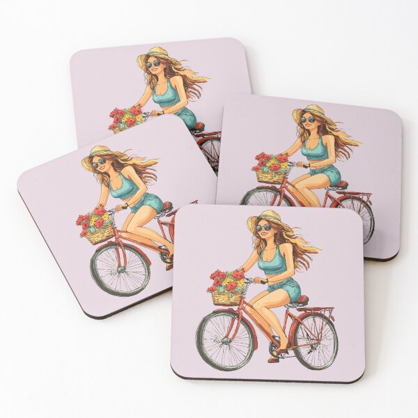 Item preview, Girl riding a bycicle  designed and sold by Sketch-Shack.