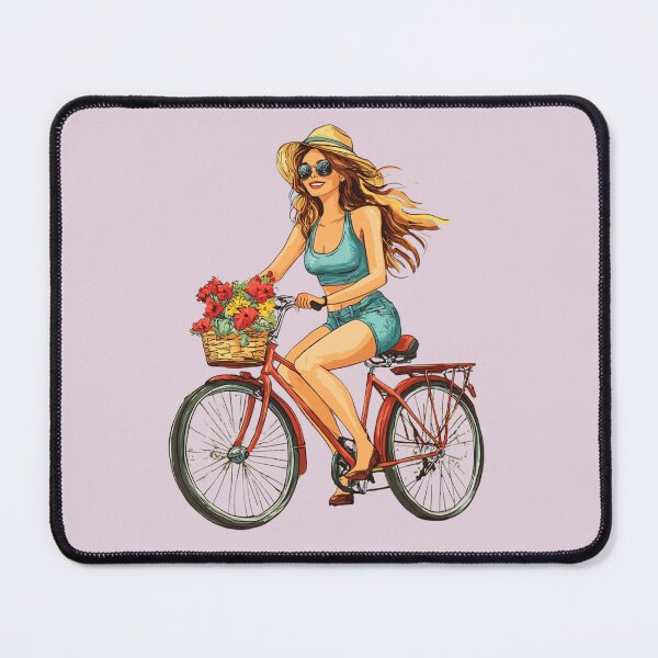 Item preview, Girl riding a bycicle  designed and sold by Sketch-Shack.