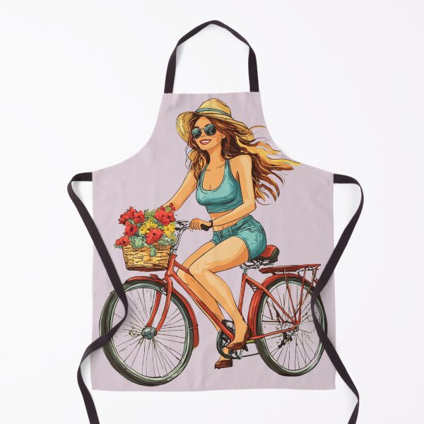 Item preview, Girl riding a bycicle designed and sold by Sketch-Shack.