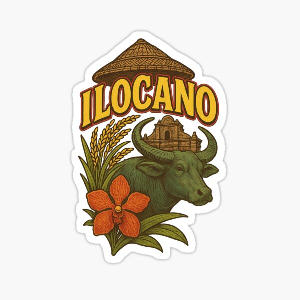 Item preview, Ilocano Carabao and Colonial Church Cultural Illustration designed and sold by placesonearth.