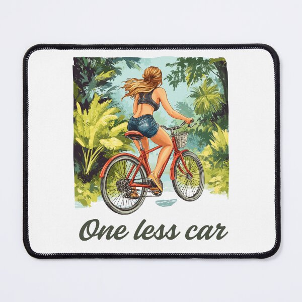 Item preview, One less car - Girl riding a bycicle designed and sold by Sketch-Shack.