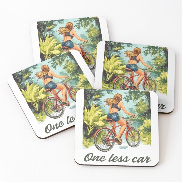 Item preview, One less car - Girl riding a bycicle  designed and sold by Sketch-Shack.