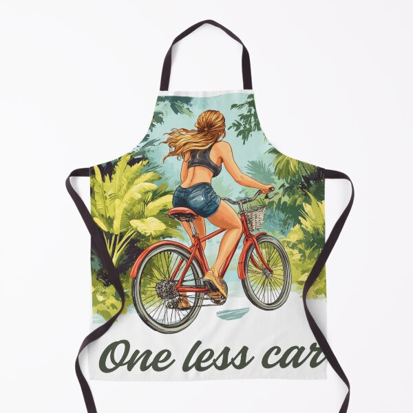 Item preview, One less car - Girl riding a bycicle designed and sold by Sketch-Shack.