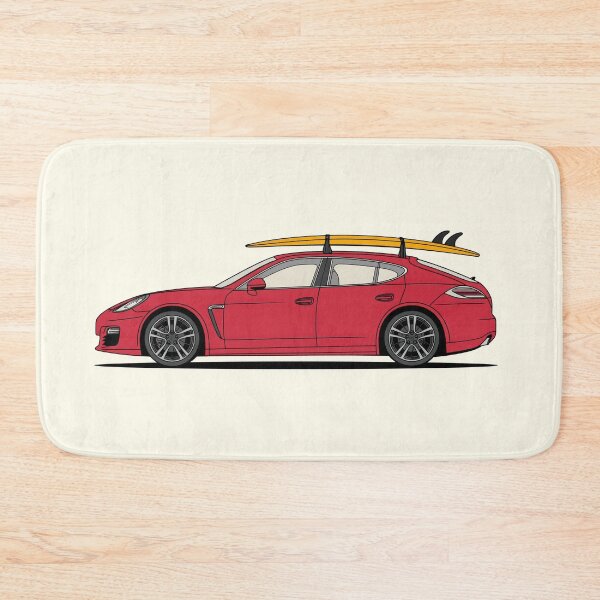 Item preview, Red Porsche 970 Panamera summer surfs up illustration designed and sold by blackdogshop.