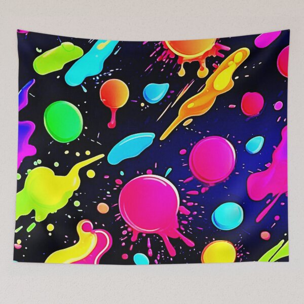 Item preview, Neon Paint Splatter Design designed and sold by Health And Fitness Posts e-Store.