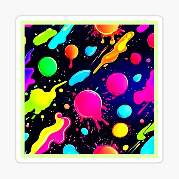 Item preview, Neon Paint Splatter Design designed and sold by Health And Fitness Posts e-Store.