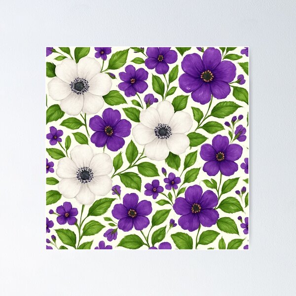 Suffragette Colours Floral Poster