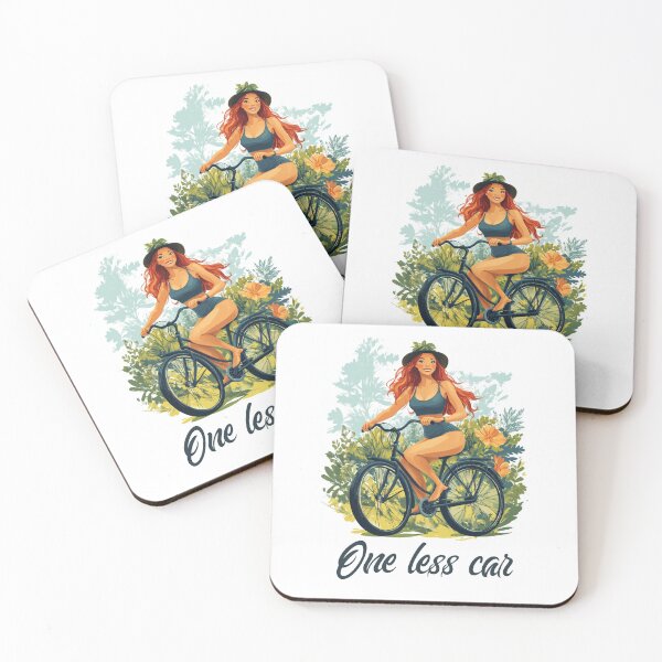 Item preview, One less car - Girl riding a bycicle  designed and sold by Sketch-Shack.