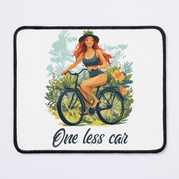Item preview, One less car - Girl riding a bycicle designed and sold by Sketch-Shack.