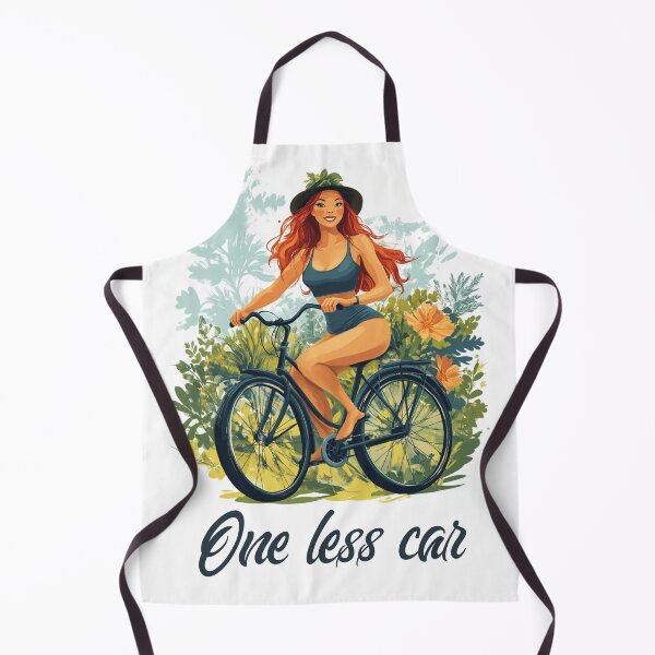 Item preview, One less car - Girl riding a bycicle designed and sold by Sketch-Shack.