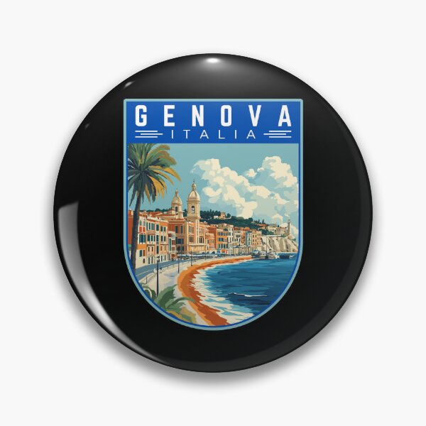 Item preview, Genova in Liguria Italy Retro Travel Art Emblem designed and sold by MaateoDesign.