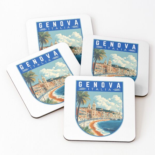 Item preview, Genova in Liguria Italy Retro Travel Art Emblem designed and sold by MaateoDesign.