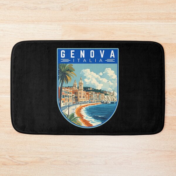 Item preview, Genova in Liguria Italy Retro Travel Art Emblem designed and sold by MaateoDesign.