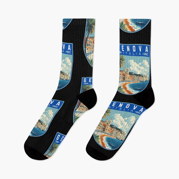 Item preview, Genova in Liguria Italy Retro Travel Art Emblem designed and sold by MaateoDesign.