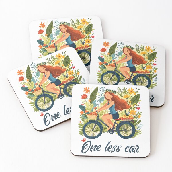 Item preview, One less car - Girl riding a bycicle  designed and sold by Sketch-Shack.