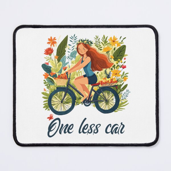 Item preview, One less car - Girl riding a bycicle  designed and sold by Sketch-Shack.