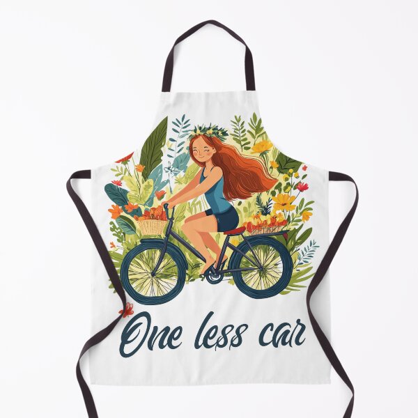Item preview, One less car - Girl riding a bycicle designed and sold by Sketch-Shack.