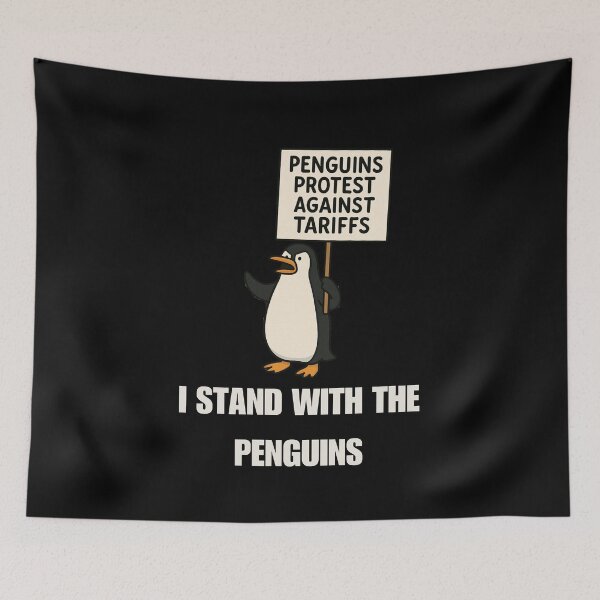 Item preview, I Stand With The Penguins Who Protest Against Tarrifs designed and sold by Watercolored-Me.