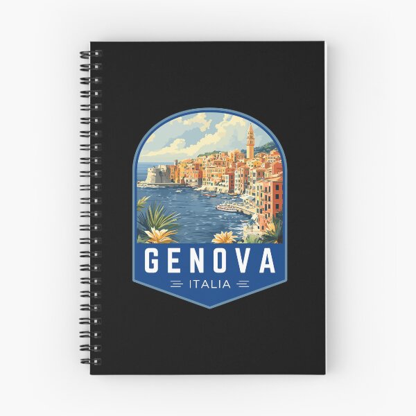 Item preview, Genova in Liguria Italy Vintage Travel Art Badge designed and sold by MaateoDesign.