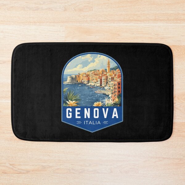 Item preview, Genova in Liguria Italy Vintage Travel Art Badge designed and sold by MaateoDesign.