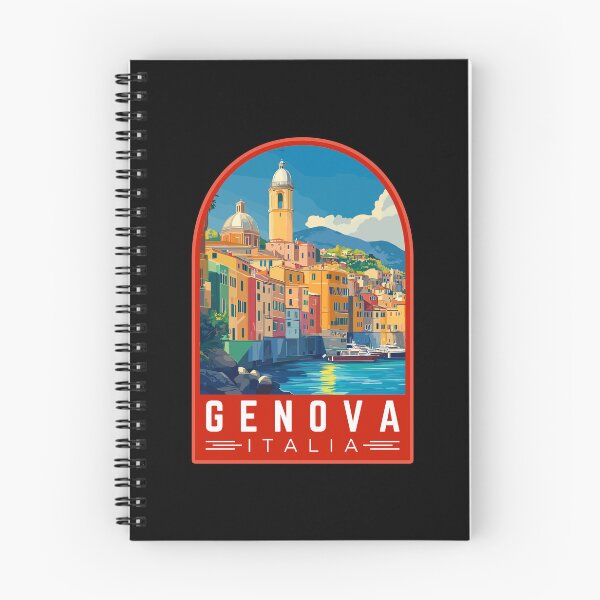 Item preview, Genova in Liguria Italy Vintage Travel Art Emblem designed and sold by MaateoDesign.