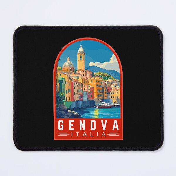 Item preview, Genova in Liguria Italy Vintage Travel Art Emblem designed and sold by MaateoDesign.