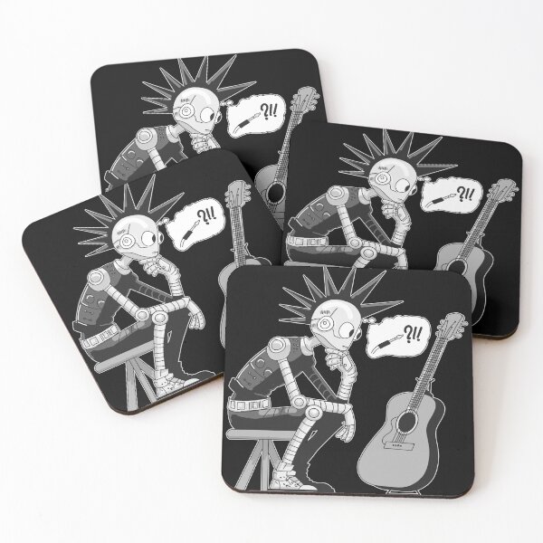 Item preview, Confused Music Robot (black and white) designed and sold by JoseloRochaArt.