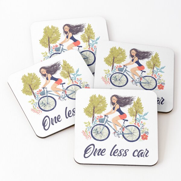 Item preview, One less car - Girl riding a bycicle  designed and sold by Sketch-Shack.