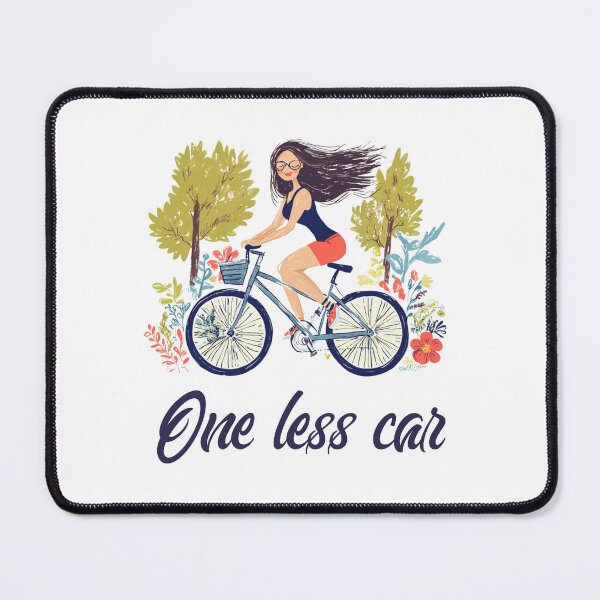 Item preview, One less car - Girl riding a bycicle  designed and sold by Sketch-Shack.