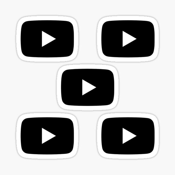 Artikel-Vorschau von YouTube Icons - Schwarz - Große Planer Sticker, designt und verkauft von GwenSnow.