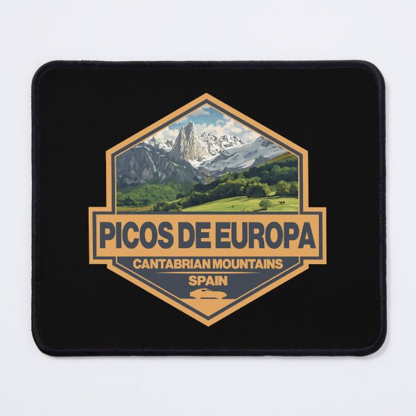 Item preview, Picos de Europa Spain Travel Art Badge designed and sold by KrisSidDesigns.