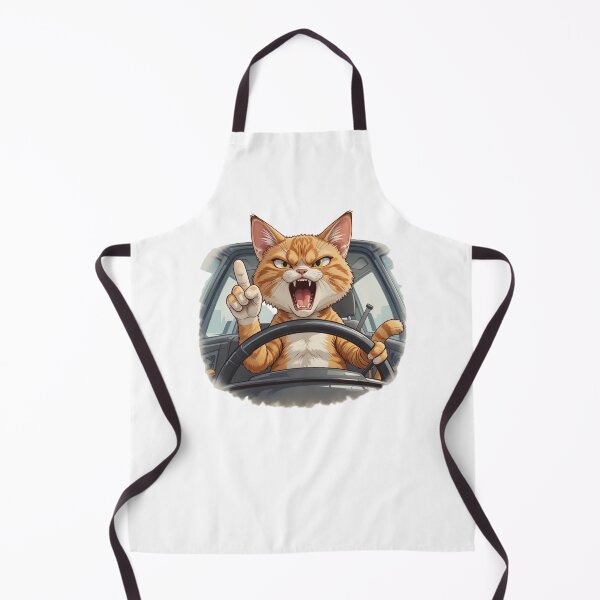 Item preview, Furious Driving Cat Cartoon Design designed and sold by latelierdechris.