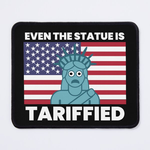 Item preview, Even The Statue Is Tariffied - Funny Political Statue of Liberty Pun designed and sold by Sunserize Designs.