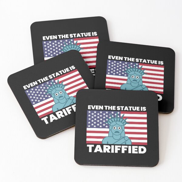 Item preview, Even The Statue Is Tariffied - Funny Political Statue of Liberty Pun designed and sold by Sunserize Designs.