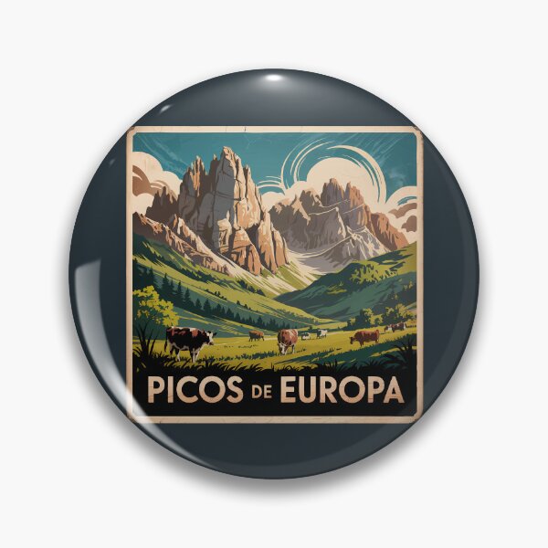Item preview, Picos de Europa Spain Illustration Travel Badge designed and sold by KrisSidDesigns.