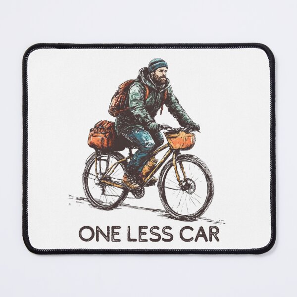 Item preview, One less car - Man riding a bycicle  designed and sold by Sketch-Shack.