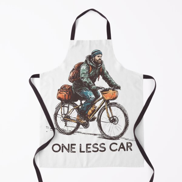 Item preview, One less car - Man riding a bycicle designed and sold by Sketch-Shack.