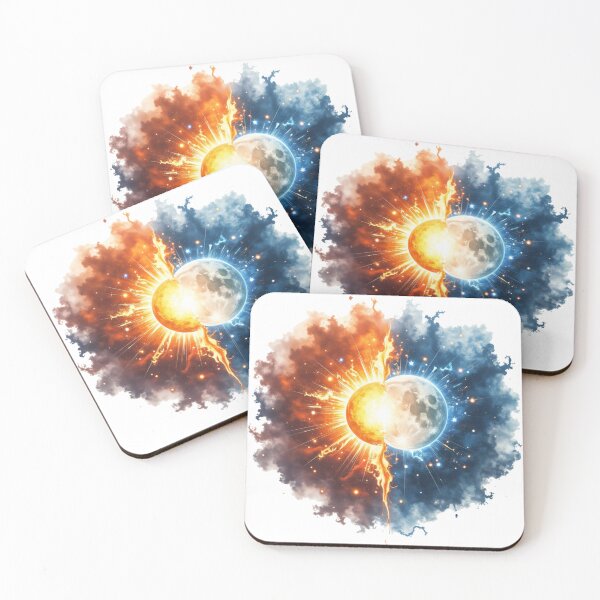 Item preview, Fiery Sun Meets Serene Moon - Cosmic Balance designed and sold by latelierdechris.