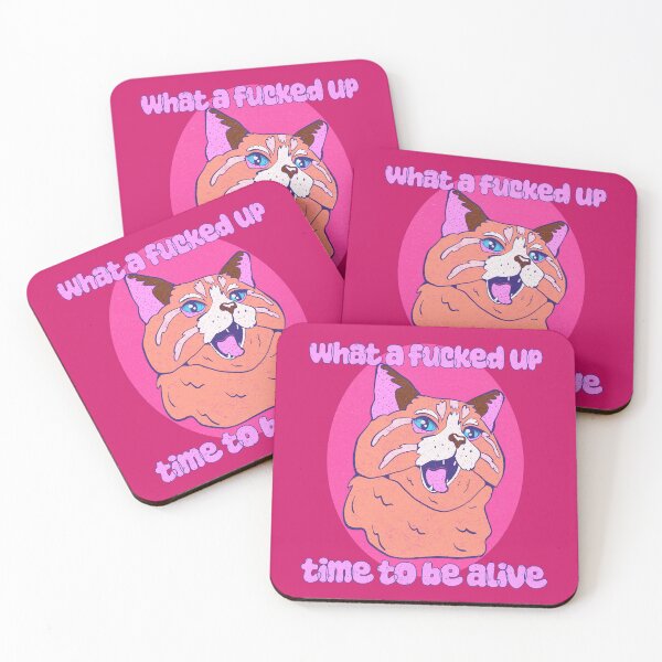 Item preview, wtf cat pink designed and sold by crestfallenmermaid.