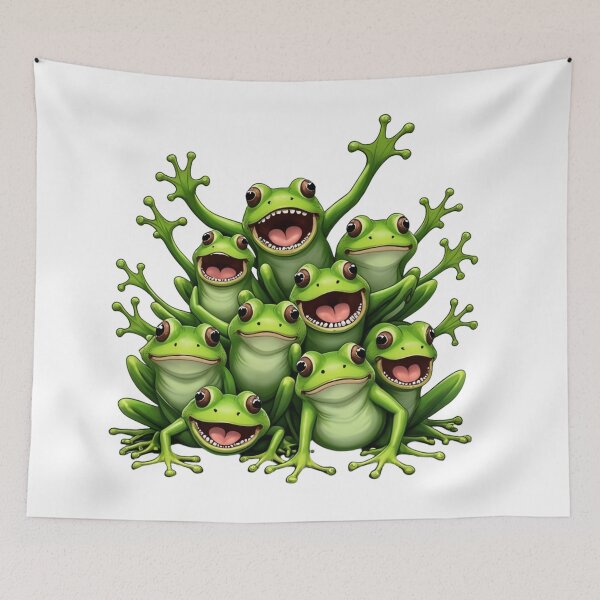 Item preview, Screaming froggy Frog Tower of Cheer - Vibrant Cartoon Amphibian Design designed and sold by latelierdechris.
